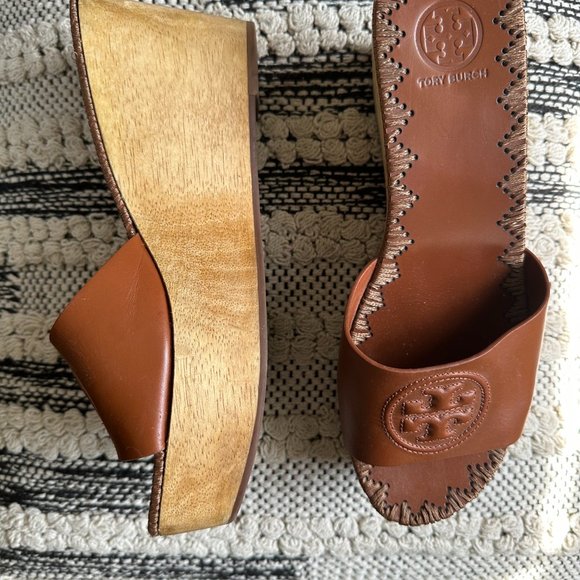 Tory Burch Open-Toe, Tan Wedges (Women's Size 8) - Picture 2 of 11